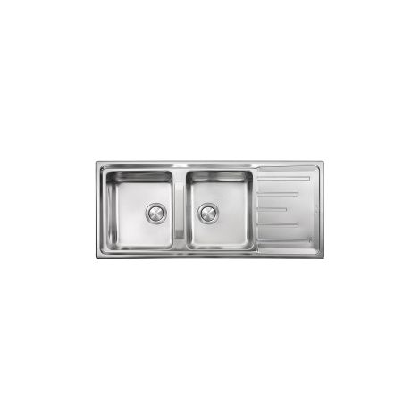 Lavello BRANDO 116X50 2 vasche + gocciolatoio ACCIAIO INOX (1/5)