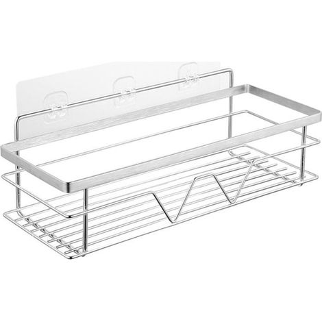 Porte gel douche étagère inox auto-adhésive 30cm - HAWUJ - Antirouille, sans perçage (1/4)