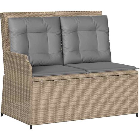 Maison Exclusive - Sillón reclinable de jardín con cojines ratán