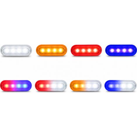 Feu Latéral d'Avertissement Stroboscopique 4 LED Rouge/Blanc pour Camion et Fourgon, 12-24 V (1/5)