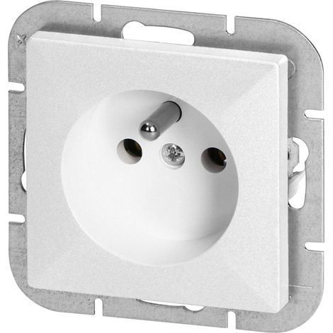Prise Encastrée 2P+T 16A 250V - Blanc - SILAMP (1/2)