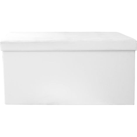 Puf Intesi Velse, ecopiel, blanco, plegable (1/5)