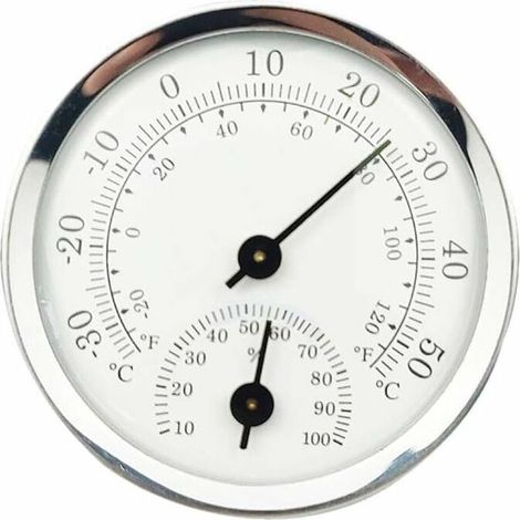 Hygrometer-Thermometer zur Messung von Temperatur und Luftfeuchtigkeit in Innenräumen für Haus, Garage, Gewächshaus und Weinkeller, silberfarben (1/4)