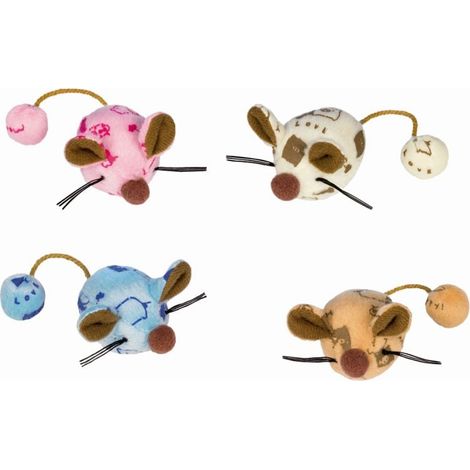 Nobby Katzenspielzeug Plüschmaus 6 cm - 2er Set sortiert Mäuse- und Fellspielzeug
