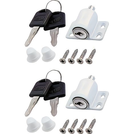 Lot de 2 Serrures de fenêtre et porte coulissantes pour fenêtres coulissantes horizontales - Serrure à clé à enfoncer pour portes de terrasse, sécurité domestique pour enfants : pour chambre, bureau, (1/5)