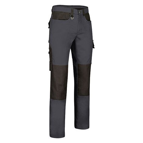 Pantalón de trabajo multibolsillos con diseño bicolor, de poliéster y algodón VALENTO DYNAMITE 42 Negro / Gris carbón