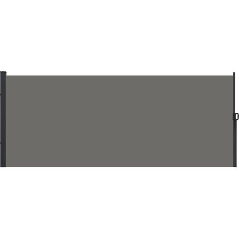 Store latéral brise-vue paravent rétractable 4 x 1,80 m alu. polyester anti-UV haute densité 180 g/m² gris foncé (1/5)
