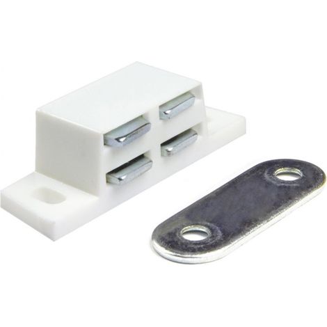 Chiusure magnetiche bianche da applicare forza 5 kg. 2 pz.