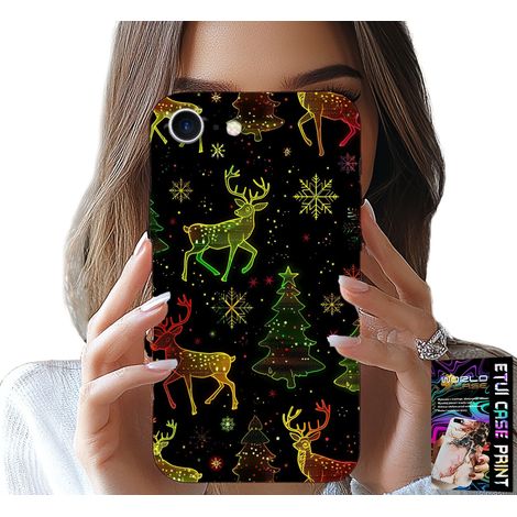 Funda para iPhone 7 / 8 / SE2 - reno, copo de nieve, árbol de Navidad + cristal (1/5)