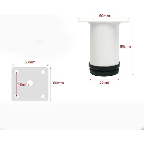 Juego de 4 patas de mesa de metal, patas ajustables de 8 cm para muebles, patas de cama, patas de muebles blancas, patas de sofá, patas de mesa ajustables (1/3)