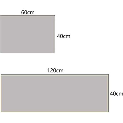 2 Tapis de Cuisine 40x120cm & 40x60cm Antidérapants Absorbants pour Devant Évier - Couleurs Orange, Gris, Bleu (1/5)