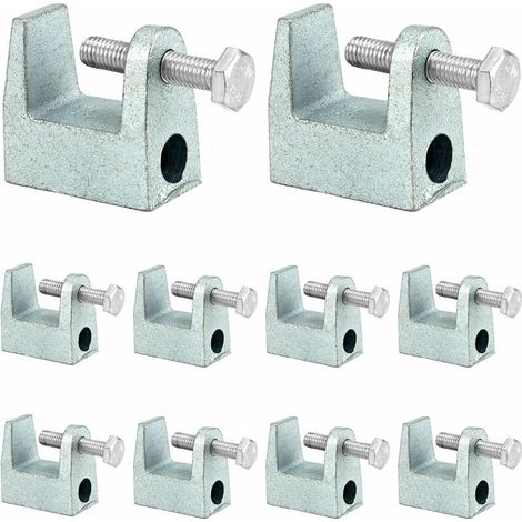 Abrazadera para vigas de 12 piezas, acero galvanizado, para construcción de puentes y edificios, M8 (8 mm)