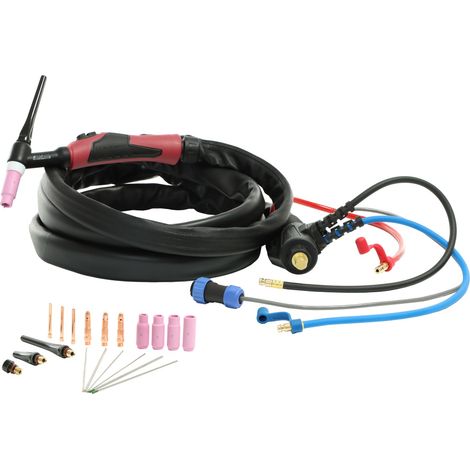 ELMAG WIG-Schlauchpaket SRC 18/8m - HF U/D (3DT) wassergekühlt, SteckerØ 13mm 35/50mm² inkl. UP/DOWN Leistungsregelung am Handgriff, Gasschlauch mit Q