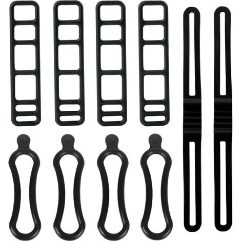 10 piezas de bandas de silicona para bicicleta, correas de montaje, cierre elástico de goma, vendaje y correa de silicona para fijación en bicicletas