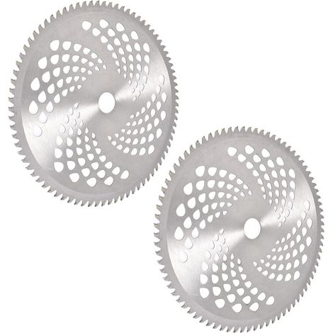2er-Pack Freischneiderklingen aus Hartmetallstahl mit 10 x 80 Zähnen für Kettensäge, Freischneider, Motorsense, hergestellt aus hochwertigem und langlebigem Edelstahl.