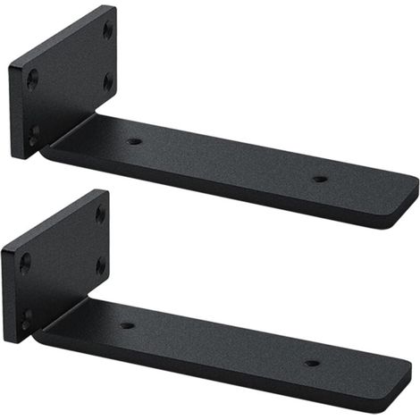 Set of 2 Wall Shelf Brackets, Industrial Brackets, Heavy Duty Brackets, 5 mm Thick, Wall Shelf Support (20 cm) (1/5)