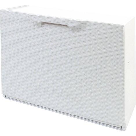 Dmora - Scarpiera Aseo, Porta scarpe salvaspazio , Scarpiera da ingresso , Armadio scarpiera a 1 anta, 100% Made in Italy, 51x17h40 cm, Bianco (1/5)