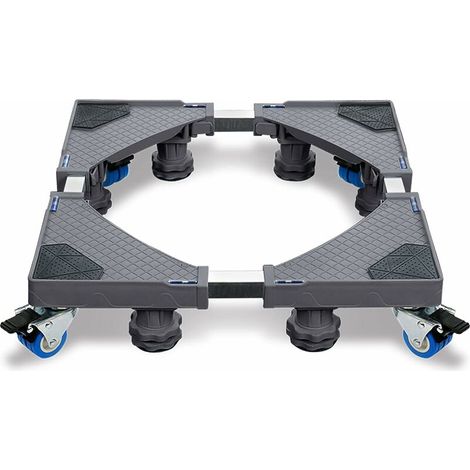 Support von Machine zu/bei Laver 8 Pieds Socle Lave Linge Base von Machine zu/bei Laver Réglable Belastung 200 kg mit 4 Roues - Grau (1/5)
