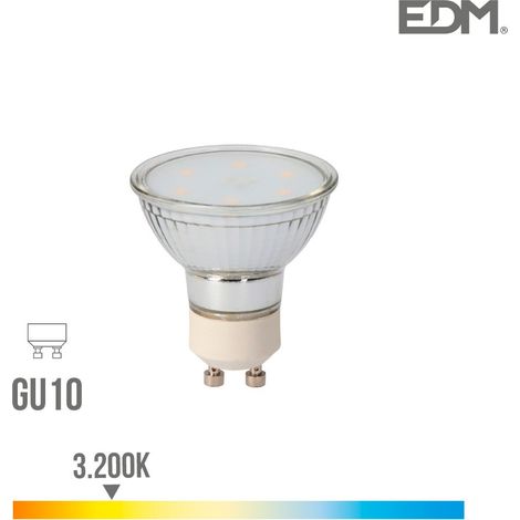 Lampadina LED EDM in vetro dicroico GU10 5W 400lm 3200K Luce calda Ø5x5,5cm