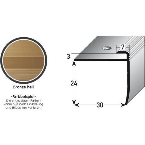 Einschubprofil "Annidale", mit Nase für Böden mit 3 mm Stärke, Aluminium eloxiert, gebohrt-bronze hell-1000