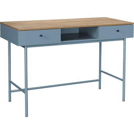 sweeek - Schreibtisch Holzdekor und Eisen 2 Schubladen 1 Fach (1/5)