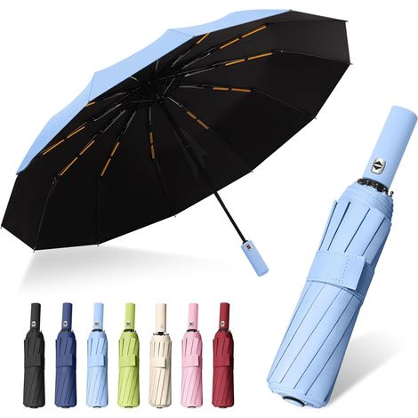 Parapluie automatique compact anti-tempête, ultra-léger, étanche et résistant au vent pour voyage. (1/5)