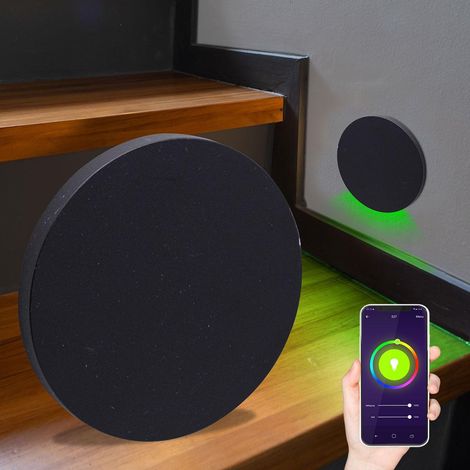 LED Treppenleuchte rund schwarz - Lichtfarbe: Smart Tuya RGB CCT 3W - Lichtaustritt: Kato (1/5)