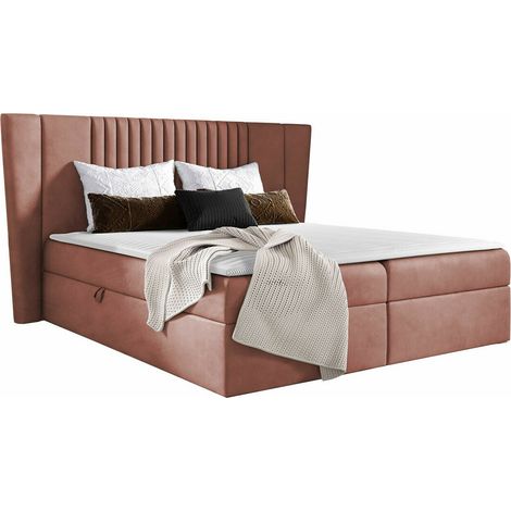Lit boxspring Fenestra, Magic Velvet 2258, Continental, Double, 140x200, Tissu, Disponible, 193x214x103cm (1/5)