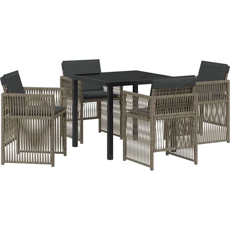 Maison Exclusive - Conjunto de Comedor de Jardín 5 pcs Gris (1/5)
