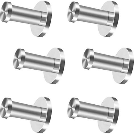 Patère - INOX - 6Pcs - 52mm - Nickel Brossé - Résistant à la corrosion (1/4)