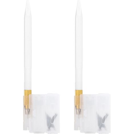 Lot de 2 couteaux à graver antidérapants, outils de découpe pour tampons en caoutchouc et autocollants DIY (blanc). (1/5)