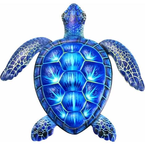 Décoration murale tortue en métal, art mural tortue marine, sculpture animale en fer, décoration suspendue sur le thème de la plage (1/2)