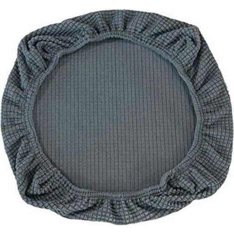 Funda elástica para asiento de silla de oficina giratoria, color gris. (1/4)