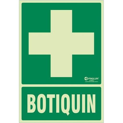señal plástica de botiquín. rectangular vertical. plástico o vinilo rígido. 297 x 210 mm