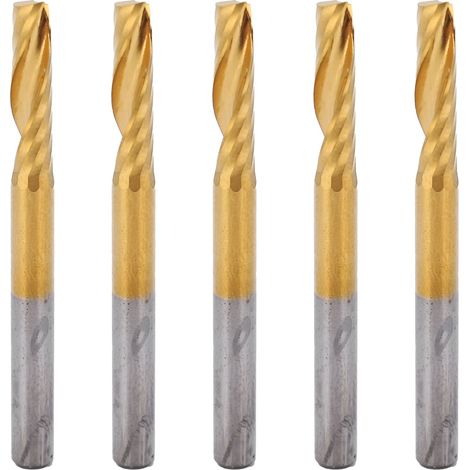 5pcs fraises CNC hélicoïdales, jeu de coupe pour aluminium, 4 x 17 x 45 mm