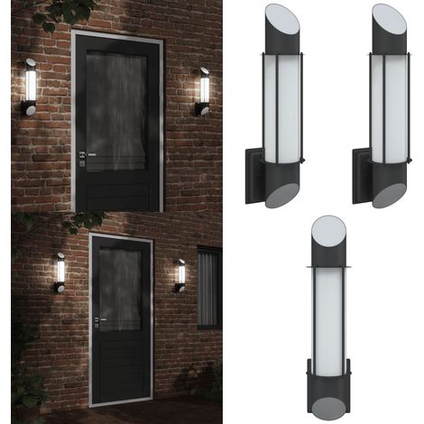 Außenwandleuchten 2 Stk. Schwarz Edelstahl - Außenwandleuchte - LED Wandleuchte - Gartenbeleuchtung - Edelstahl Leuchte - IP44 Leuchte - Home & Living (1/5)