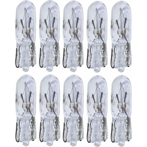 Lot de 10 ampoules T5 12V 1.2W pour éclairage de tableau de bord, voyants et compteurs, LED lumineuses, faible consommation, remplacement facile (1/3)
