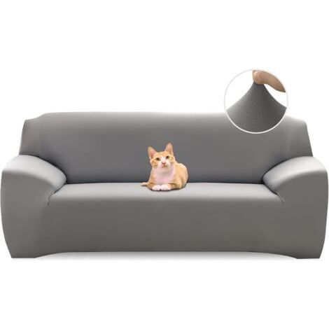 Grey stretch sofa cover, 3-seater sofa cover with armrests, modern universal elastic sofa cover, sofa cover, protective cover--BIEMMEDUE (1/5)