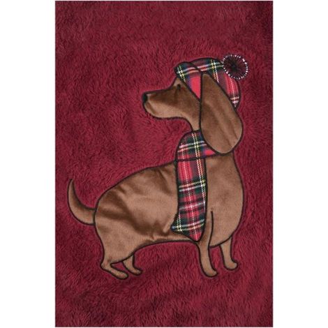 Plaid douillet 130 x 150 cm Chien rouge (1/4)