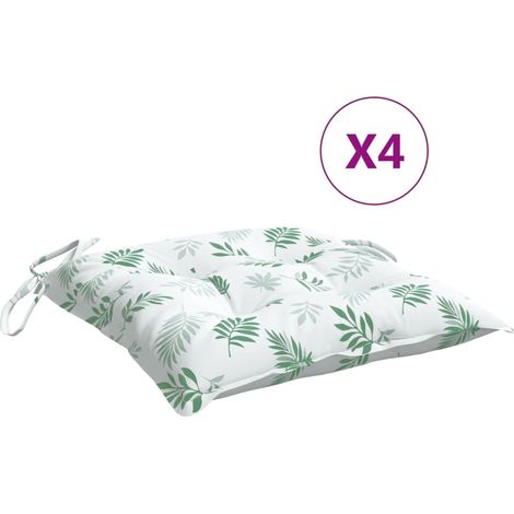 Coussins de chaise lot de 4，Coussins d'extérieur à motif de feuilles 50x50x7 cm CFW933767 (1/5)