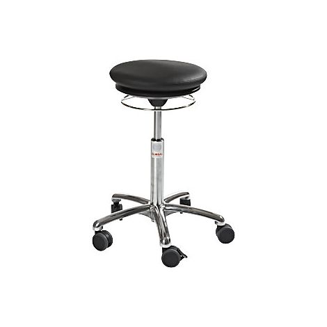 Taburete con asiento de colchón neumático  tapizado de piel