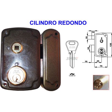 Cerradura AVL 8056-B 70 HP Sobresaliente Derecha con Redondo 50 mm