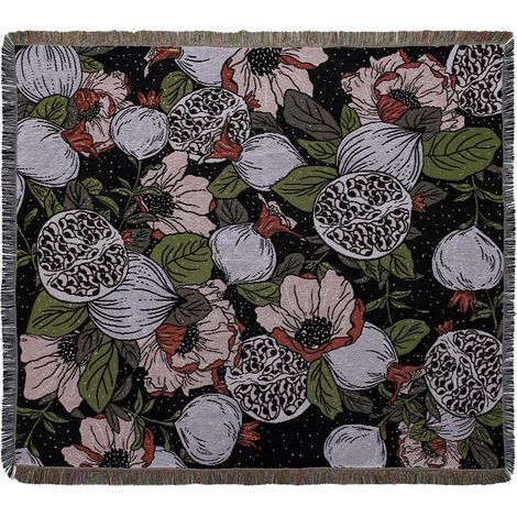 1 Pièce 160x130cm Couverture Plaid Tricotée Décorée avec des Franges Bohême Simple Doux Confortable Protéger Contre Le Froid pour Canapé Sofa Chaise à Repos et Sieste Fleurs (1/5)