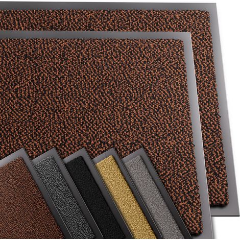 Lot de 2 Tapis de Porte Paillasson d'Entree Interieur et Extérieur Tapis Antidérapant et Anti-Poussière Tapis d’entrée Imperméable Lavable 60x90cm Marron-Noir (1/5)