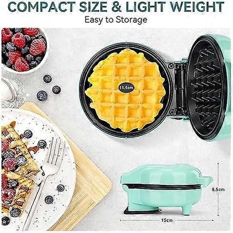 Gaufrier Mini Compact Voyant Lumineux Poignée Froide Toucher (1/4)