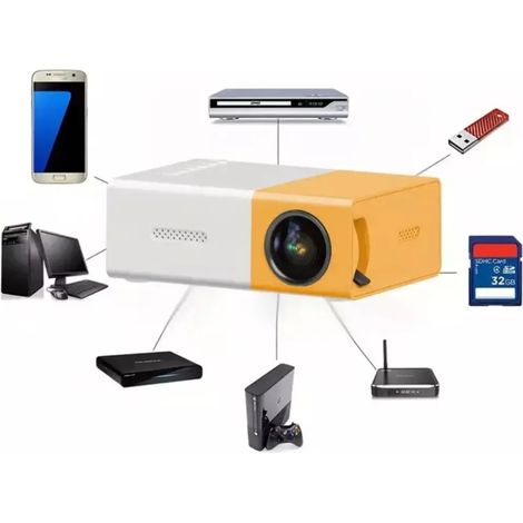 Mini proiettore portatile casa led full hd 1080p AV/USB/TFT zoom con telecomando