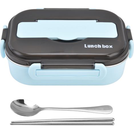 Boîte Bento 1000ml Bleue, 2 Compartiments, Hermétique, Durable et Portable pour Déjeuner (1/5)