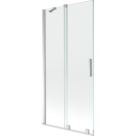 Mexen Velar 2-ante paravento per vasca da bagno scorrevole 90 x 150 cm, trasparente, cromo - 896-090-000-01-01