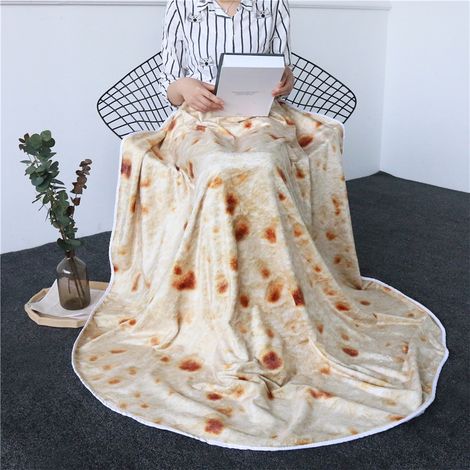 Burritos-Tortilla-Decke, riesige runde Stranddecke, weiche, bequeme Plüschdecke für Kinder und Erwachsene (1/5)