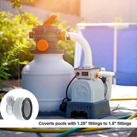 Adaptateur de pompe de filtration Intex 10722 (lot de 2), 32 à 38 mm, adaptateur de conversion de tuyau 1,25" à 1,5" pour pompe de filtration (1/3)